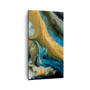 Canvastavla - Bild på duk - Blå – gul – ömsesidiga influenser - 45x80 cm