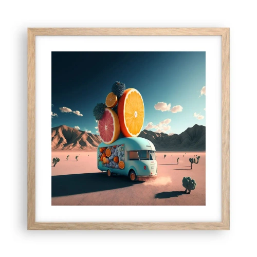 Affisch i ram av ljusek - En smak av semester - 40x40 cm