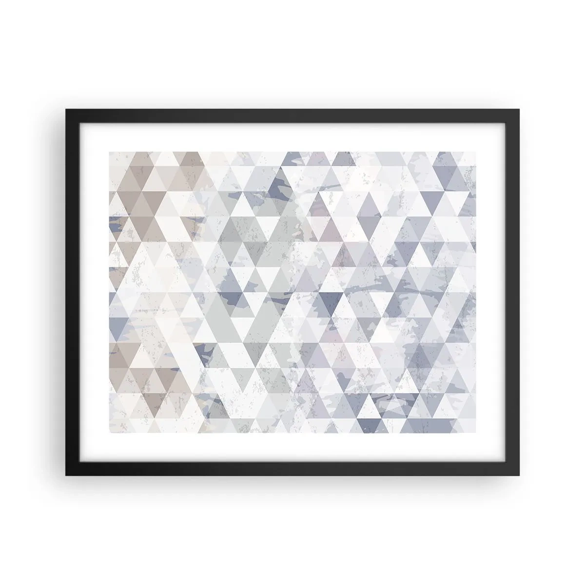 Affisch i svart ram - Trianglar - 50x40 cm