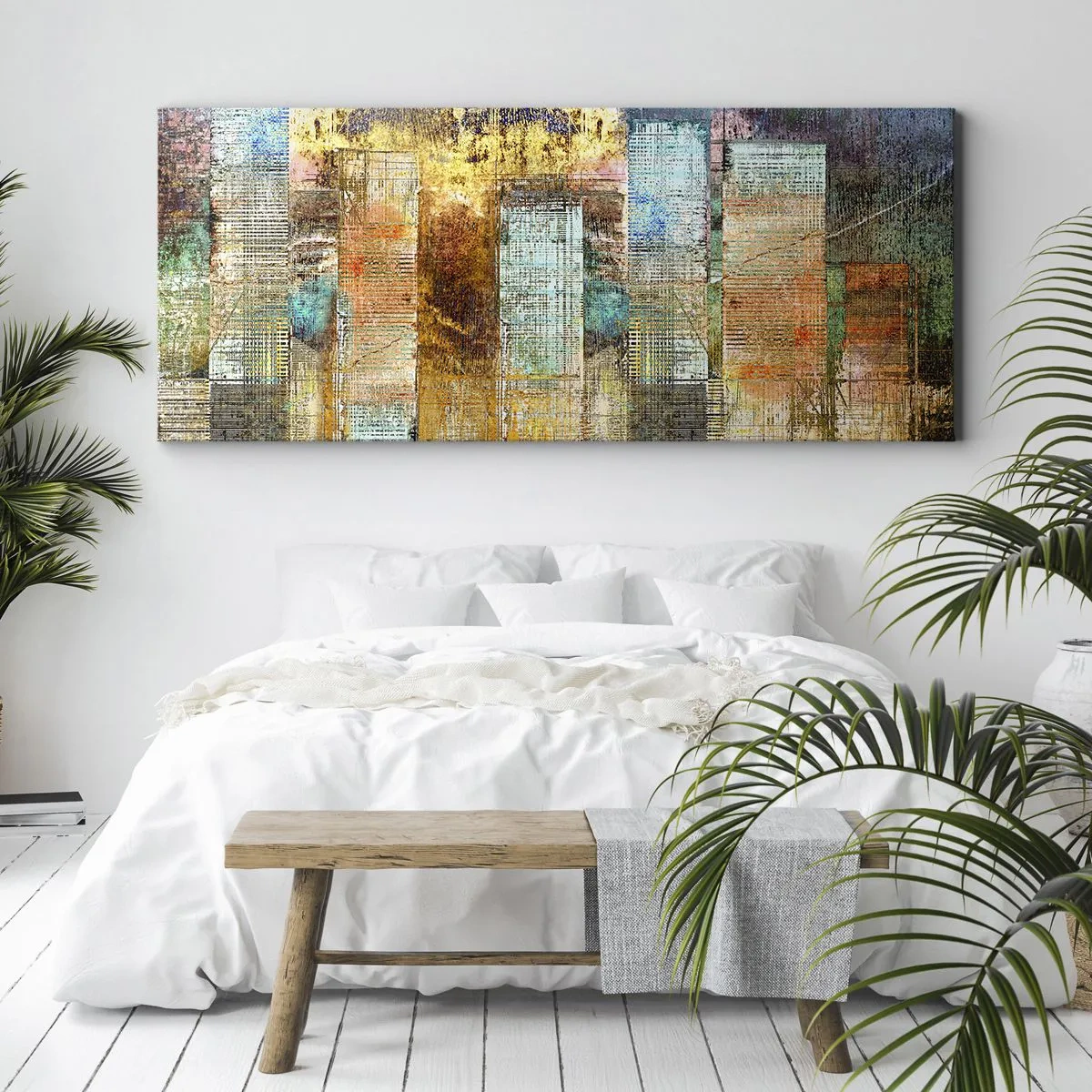 Canvastavla - Bild på duk - Solig metropol - 120x50 cm