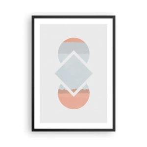 Affisch i svart ram - En abstrakt komposition av geometriska former och pastellfärger. - 50x70cm - Situationen är klar - Modern väggdekoration för vardagsrum och sovrum ARTTOR