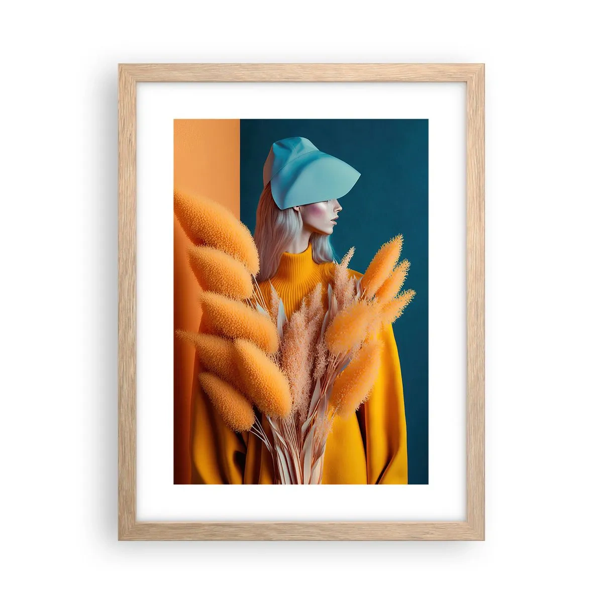 Affisch i ram av ljusek - Fluffigt porträtt - 30x40 cm