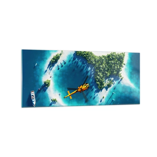 Glastavla - Bild på glas - Köp dig en ö - 120x50 cm