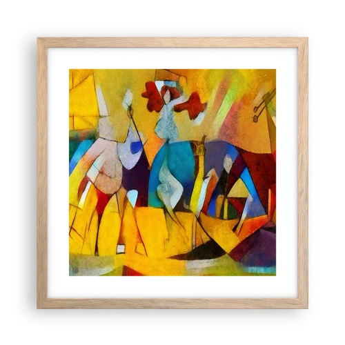 Affisch i ram av ljusek - Sol - liv -glädje - 40x40 cm