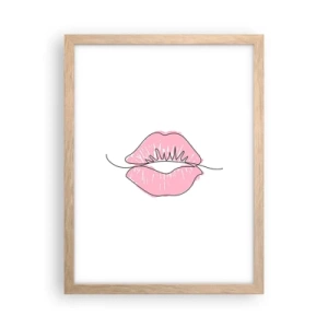 Affisch i ram av ljusek - Redo att kyssas? - 30x40 cm