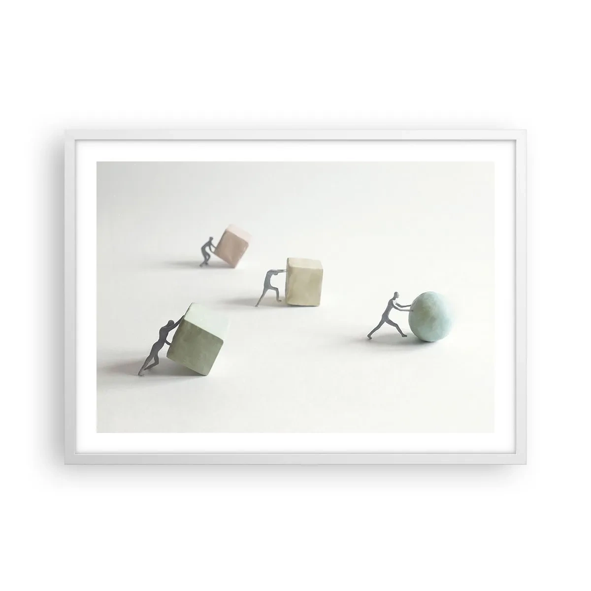 Affisch i vit ram - Livet leker - 70x50 cm