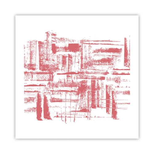 Affisch - Röd stad - 50x50 cm