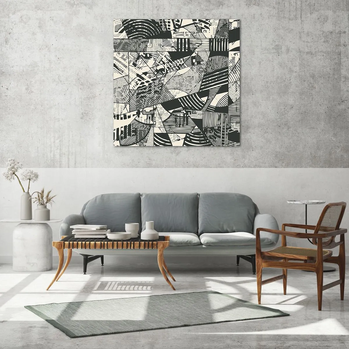 Glastavla - Bild på glas - Nutidens dynamik - 60x60 cm