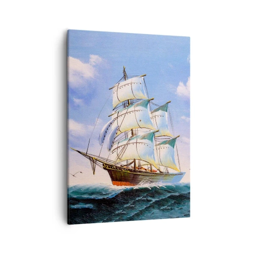 Canvastavla - Bild på duk - Stolt med vinden - 50x70 cm
