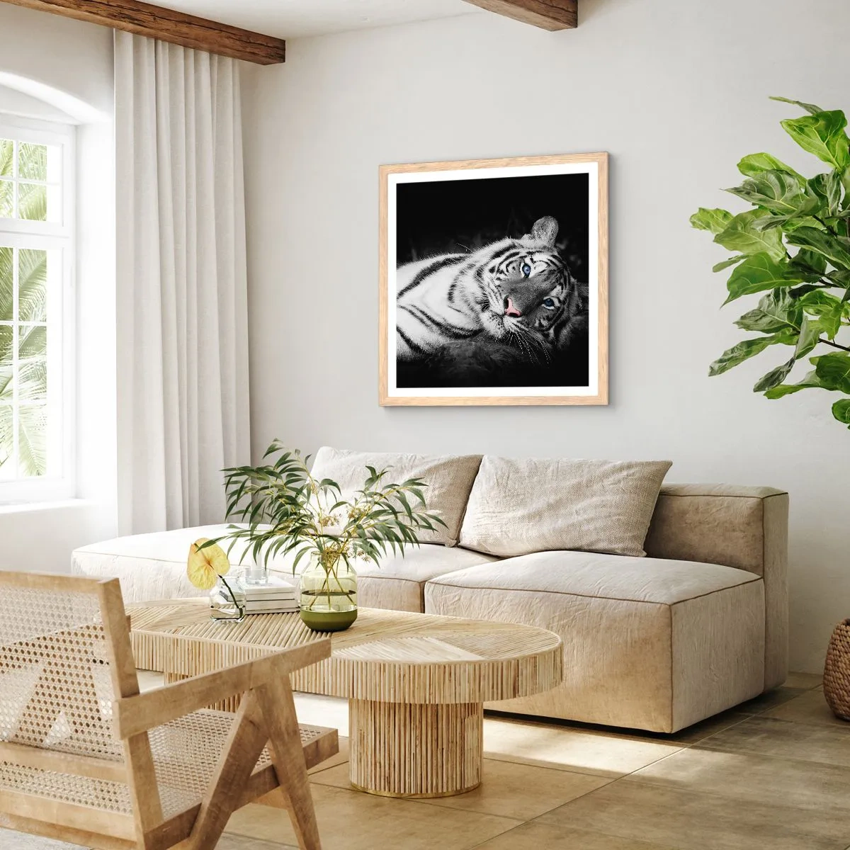 Affisch i ram av ljusek - Vildhet och lugn - 40x40 cm