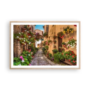 Affisch i ram av ljusek - Italiensk gränd - 91x61 cm