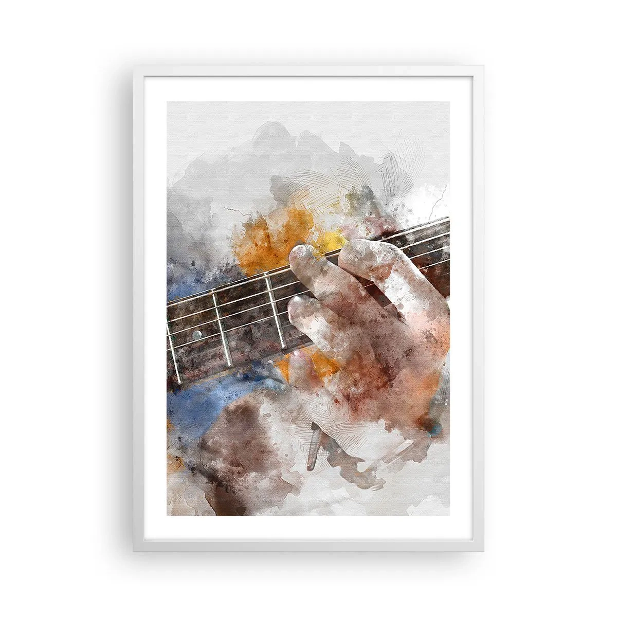 Affisch i vit ram - Poesi mellan strängarna - 50x70 cm