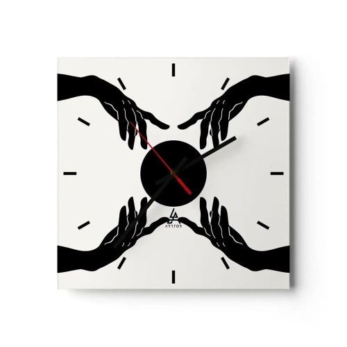 Väggklocka - Klocka på glas - Ett hemligt tecken - 30x30 cm