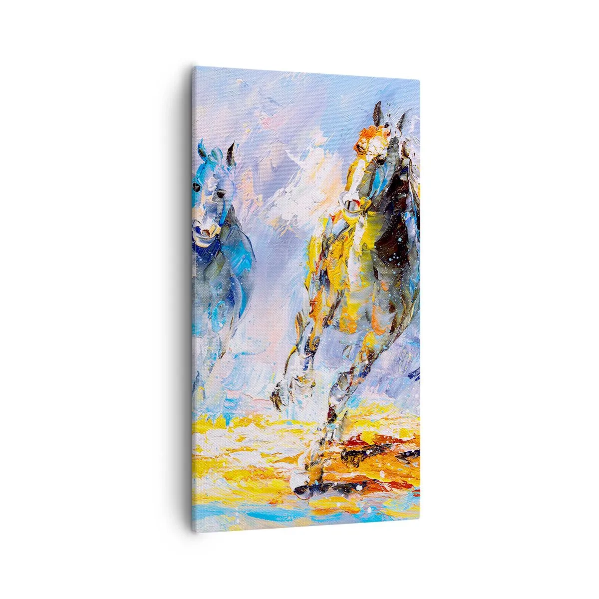 Canvastavla - Bild på duk - Galopp genom skenet - 55x100 cm