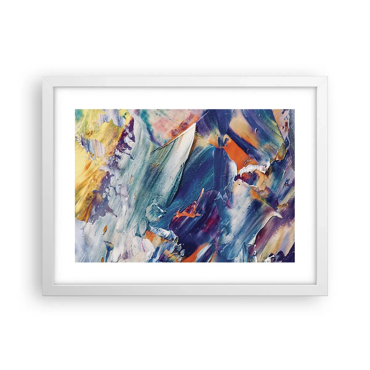 Affisch i vit ram - Färgkaos - 40x30 cm