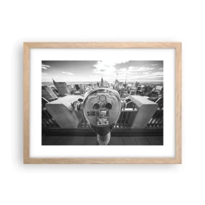 Affisch i ram av ljusek - Stad över städerna - 40x30 cm