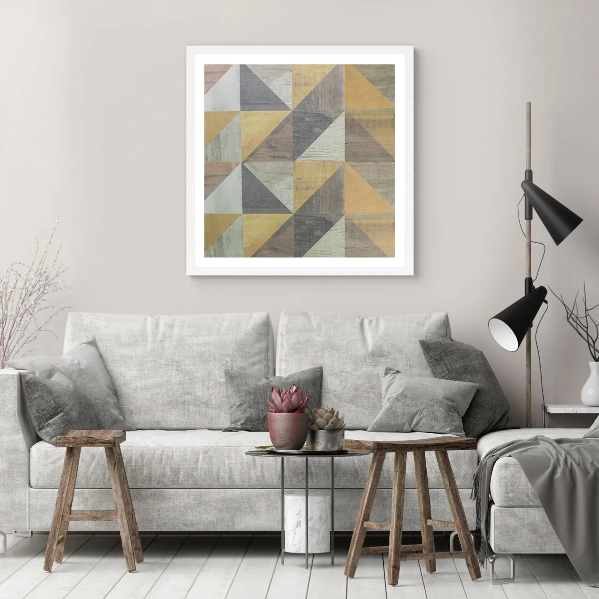 Affisch i vit ram - Under triangelns vinkel - 30x30 cm