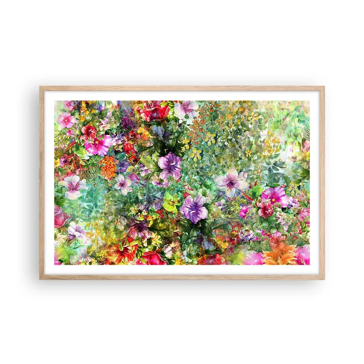 Affisch i ram av ljusek - Ta en dopp i blommorna - 91x61 cm