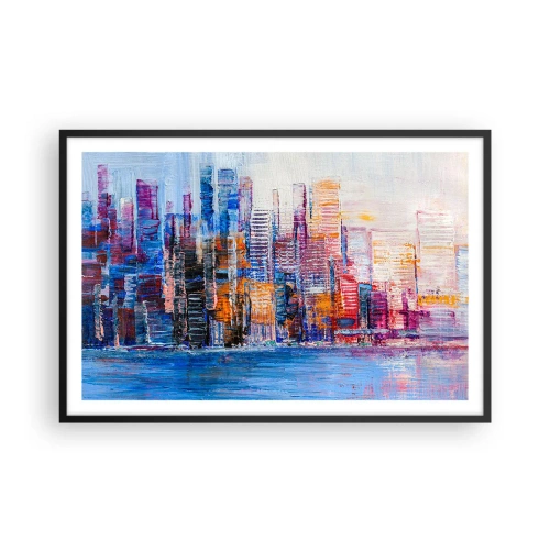 Affisch i svart ram - En glädjefylld metropol - 91x61 cm