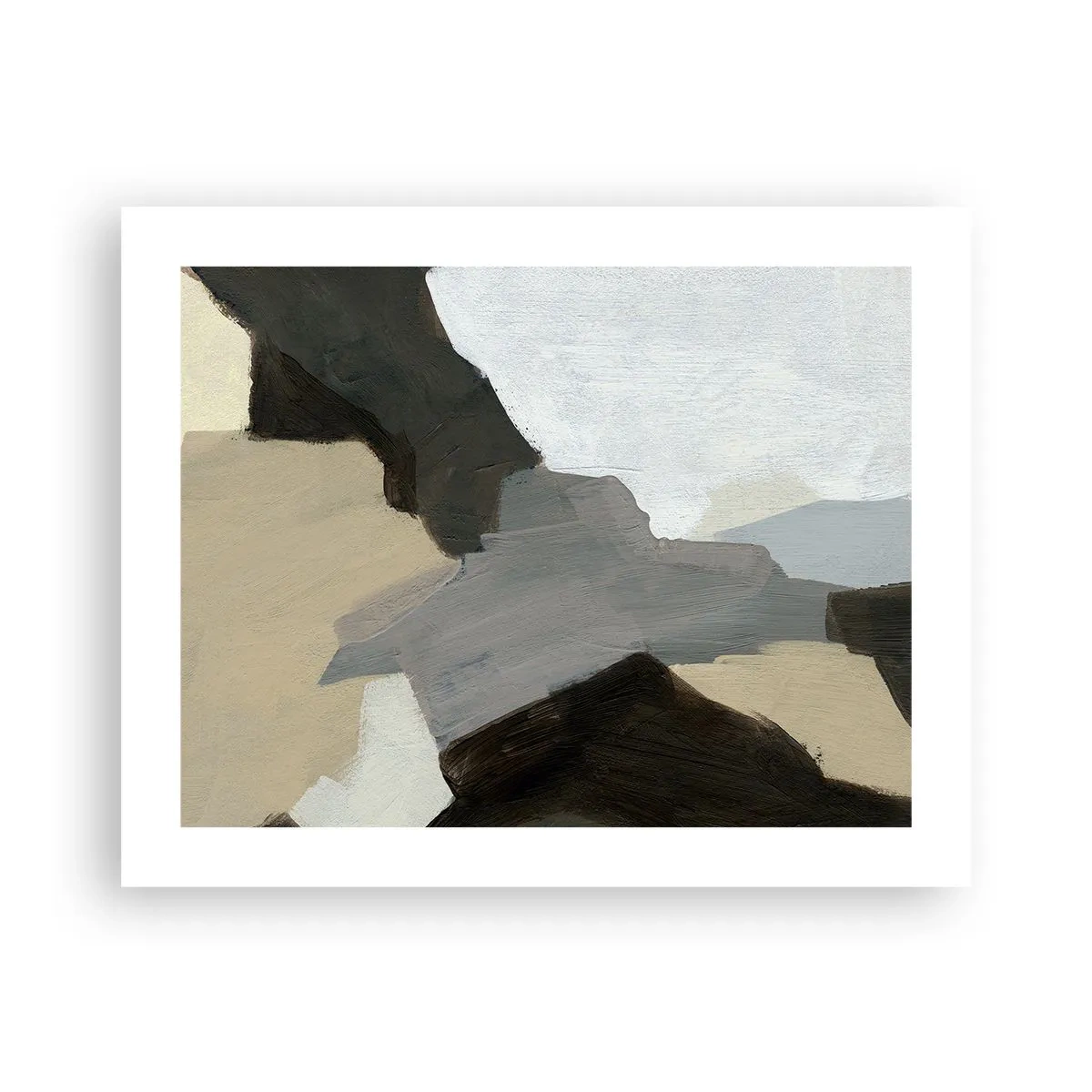 Affisch - Abstraktion: avgrening av det gråa - 50x40 cm