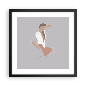 Affisch i svart ram - Charmens kontur - 40x40 cm
