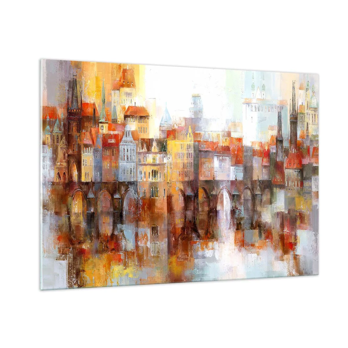 Glastavla - Bild på glas - Vackert under bron - 100x70 cm