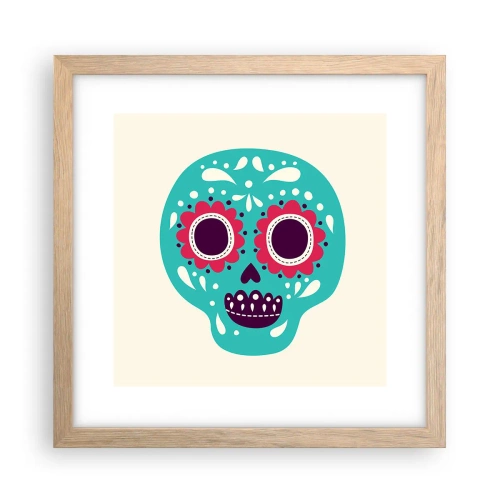 Affisch i ram av ljusek - Livet - nöje till döden - 30x30 cm