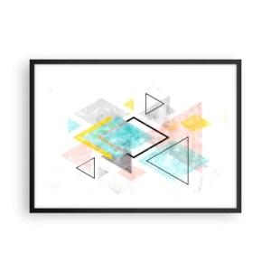 Affisch i svart ram - Geometriskt spel - 70x50 cm