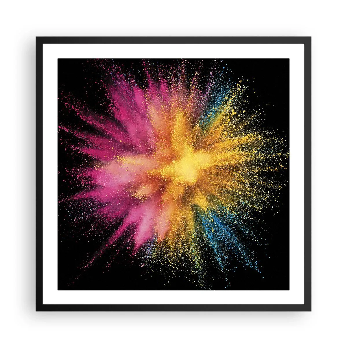 Affisch i svart ram - Färgerna föds - 60x60 cm