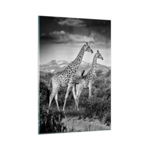 Glastavla - Bild på glas - Högre klasser i Afrika - 80x120 cm