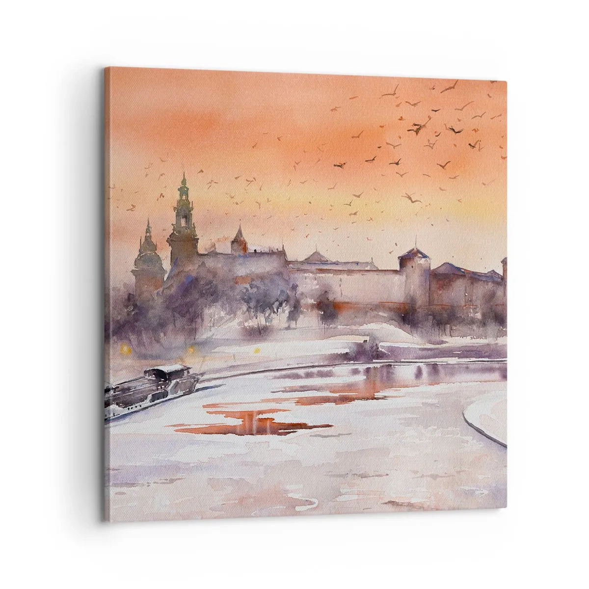 Canvastavla - Bild på duk - Kunglig solnedgång - 60x60 cm