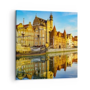 Canvastavla - Bild på duk - Det förflutnas spegelbild - 60x60 cm