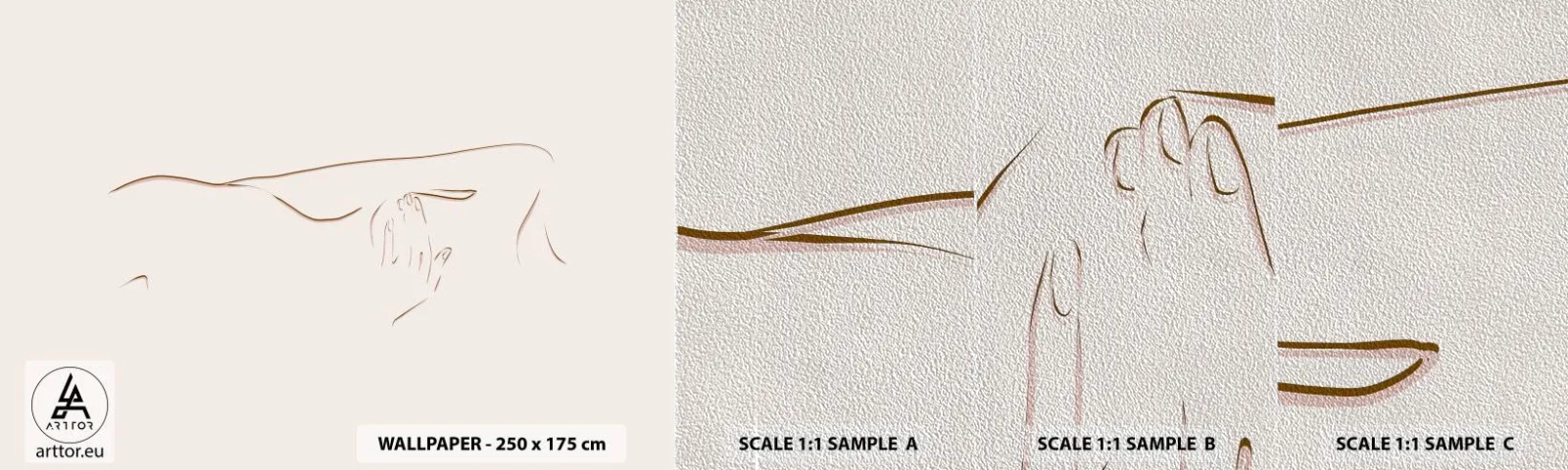 Provbit av fototapet Premium Sand - Begärans form - Abstraktion, Grafik, Bit - 100x30 cm