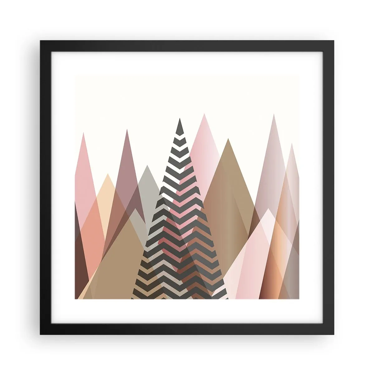 Affisch i svart ram - Utsikt över pyramider - 40x40 cm
