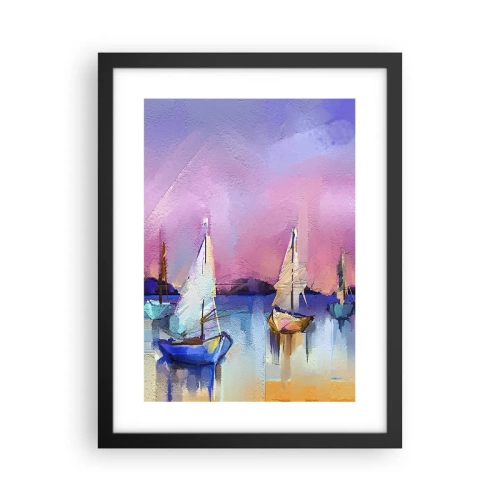 Affisch i svart ram - Riktning: öppet vatten - 30x40 cm