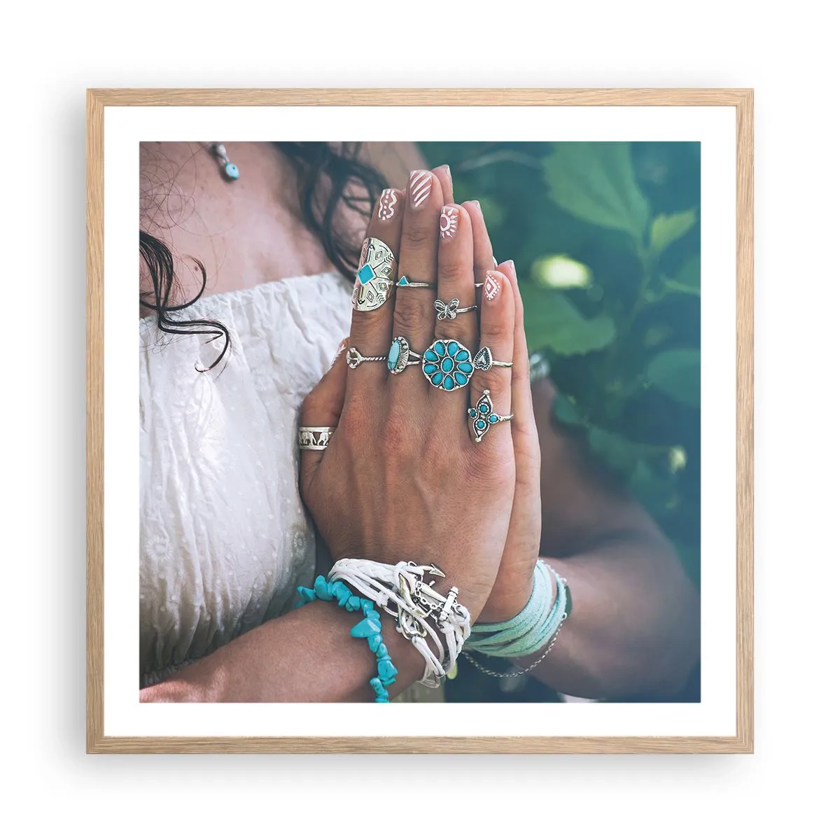 Affisch i ram av ljusek - Välkommen till existensens centrum - 60x60 cm