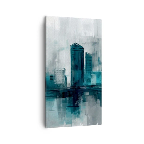 Canvastavla - Bild på duk - Regnfärgad stad - 45x80 cm