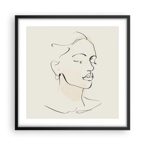 Affisch i svart ram - Säkra drag - 50x50 cm