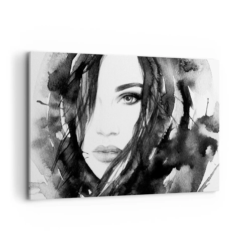 Canvastavla - Bild på duk - En damportätt i svart och vit - 120x80 cm