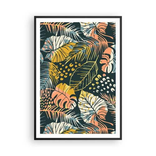 Affisch i svart ram - Lövfantasi - 70x100 cm