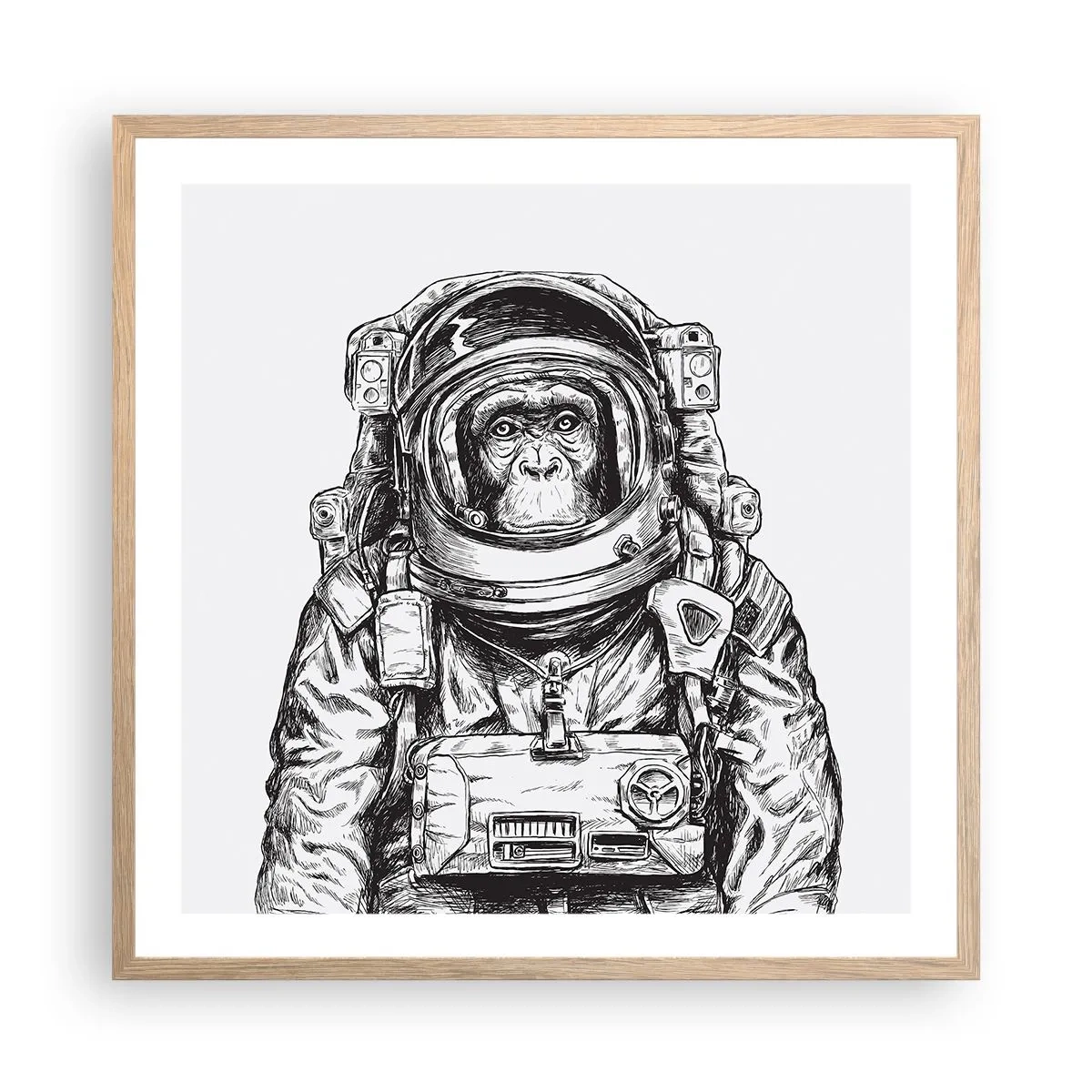 Affisch i ram av ljusek - Alternativ evolution - 60x60 cm