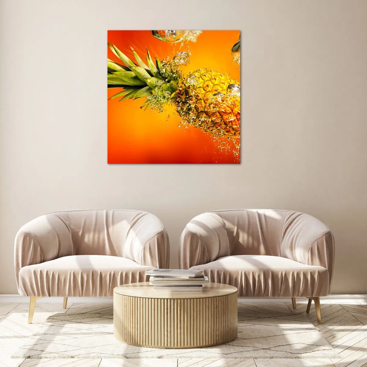 Glastavla - Bild på glas - Saftig tropisk fräschhet - 60x60 cm