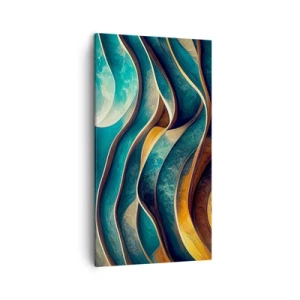 Canvastavla - Bild på duk - Meandrar av blått - 45x80 cm