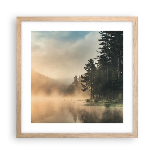 Affisch i ram av ljusek - Dagen föds - 40x40 cm