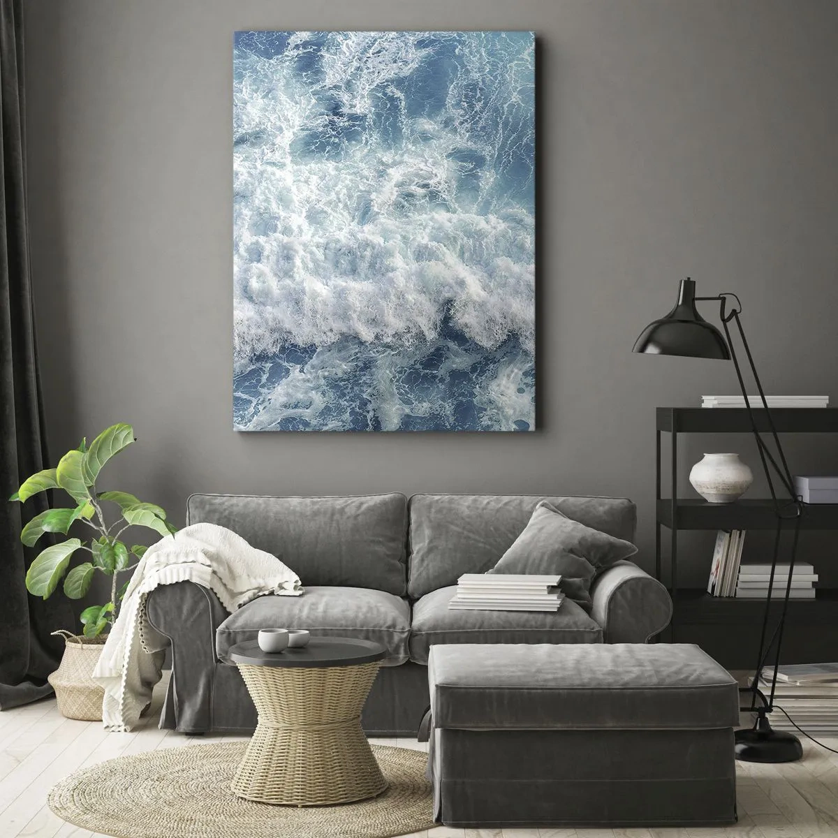 Canvastavla - Bild på duk - Glatt och hoppande - 50x70 cm