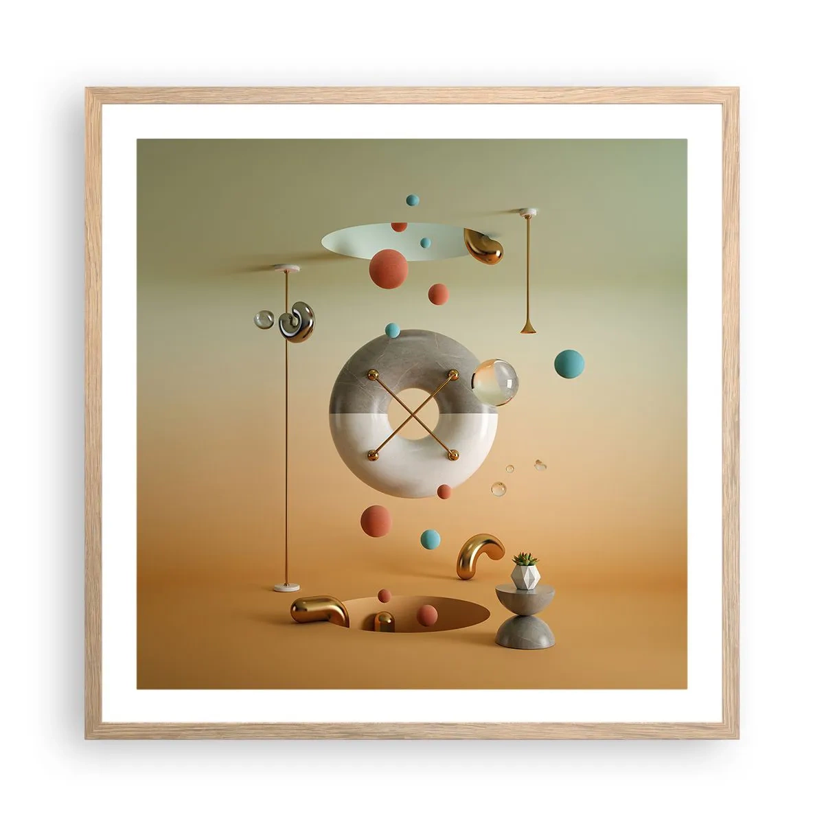 Affisch i ram av ljusek - Vad som helst kan hända - 60x60 cm