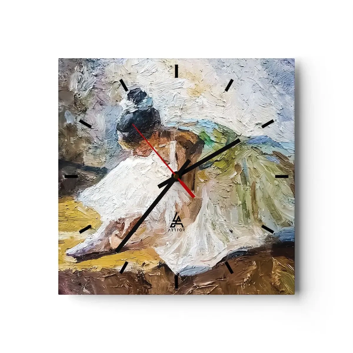 Väggklocka - Klocka på glas - Från Degas tavla - 30x30 cm