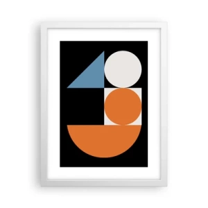 Affisch i vit ram - Geometriska figurer - 30x40 cm