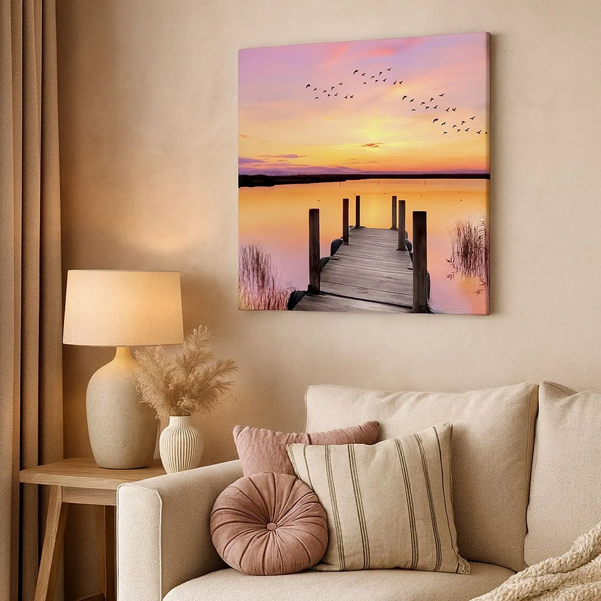 Canvastavla - Bild på duk - Tyst viol gryning - 30x30 cm