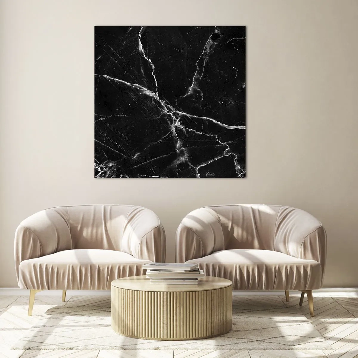 Glastavla - Bild på glas - Stenens hemliga liv - 70x70 cm